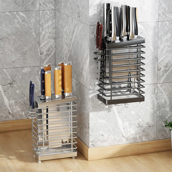 מעמד לסכינים  ביתיים איכותי עשוי מנירוסטה